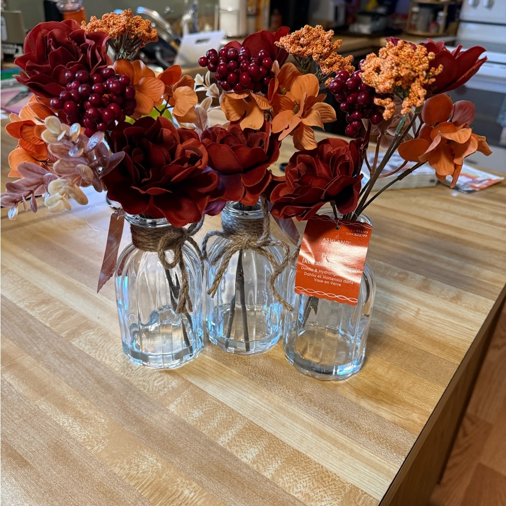 Ashland Rustic Red and Orange Vase Trio